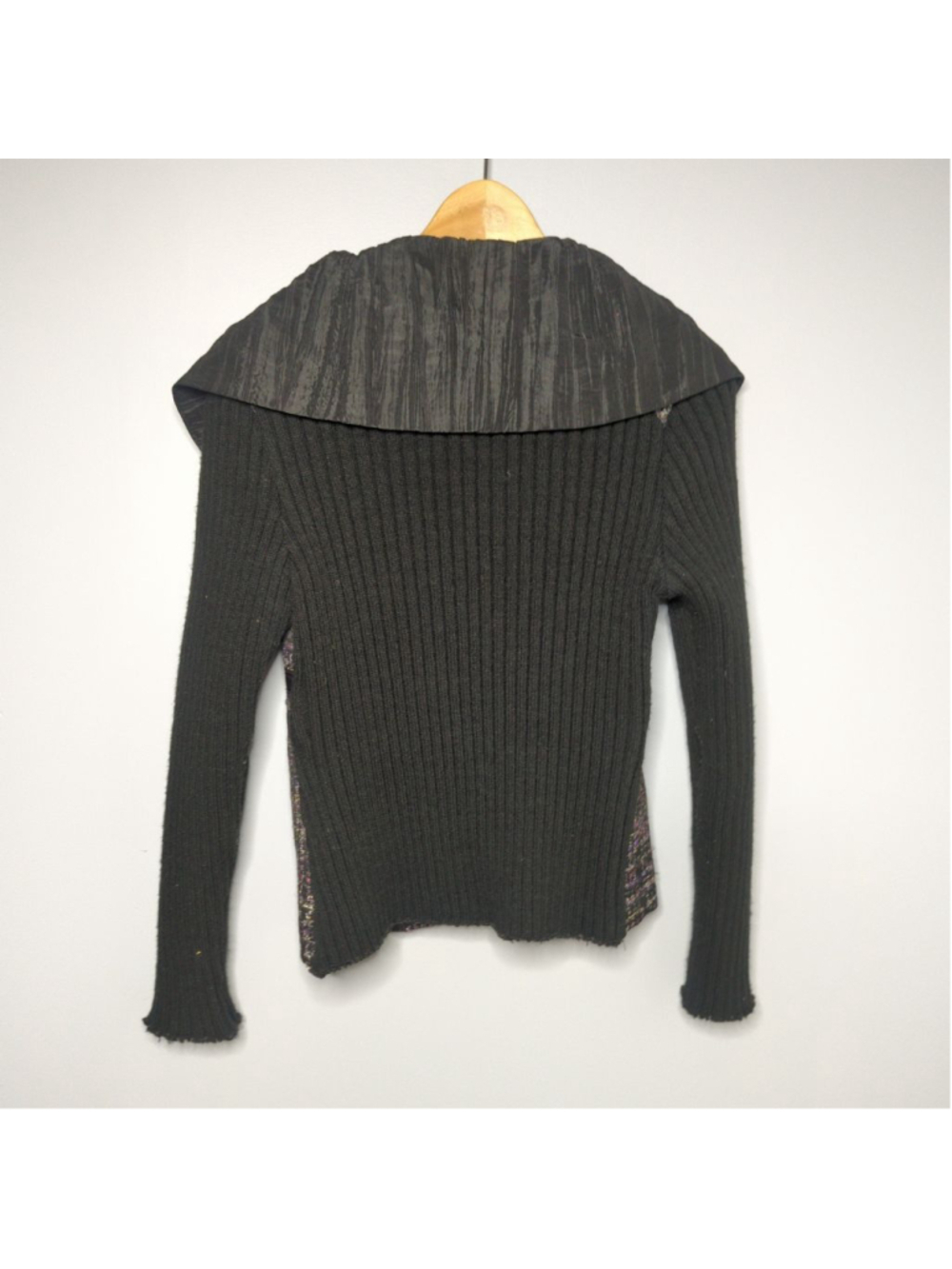 VEX Collection Vintage Mixed Media Tweed Knit Cardigan Jacket - Made in Canada M - Picture 3 of 15